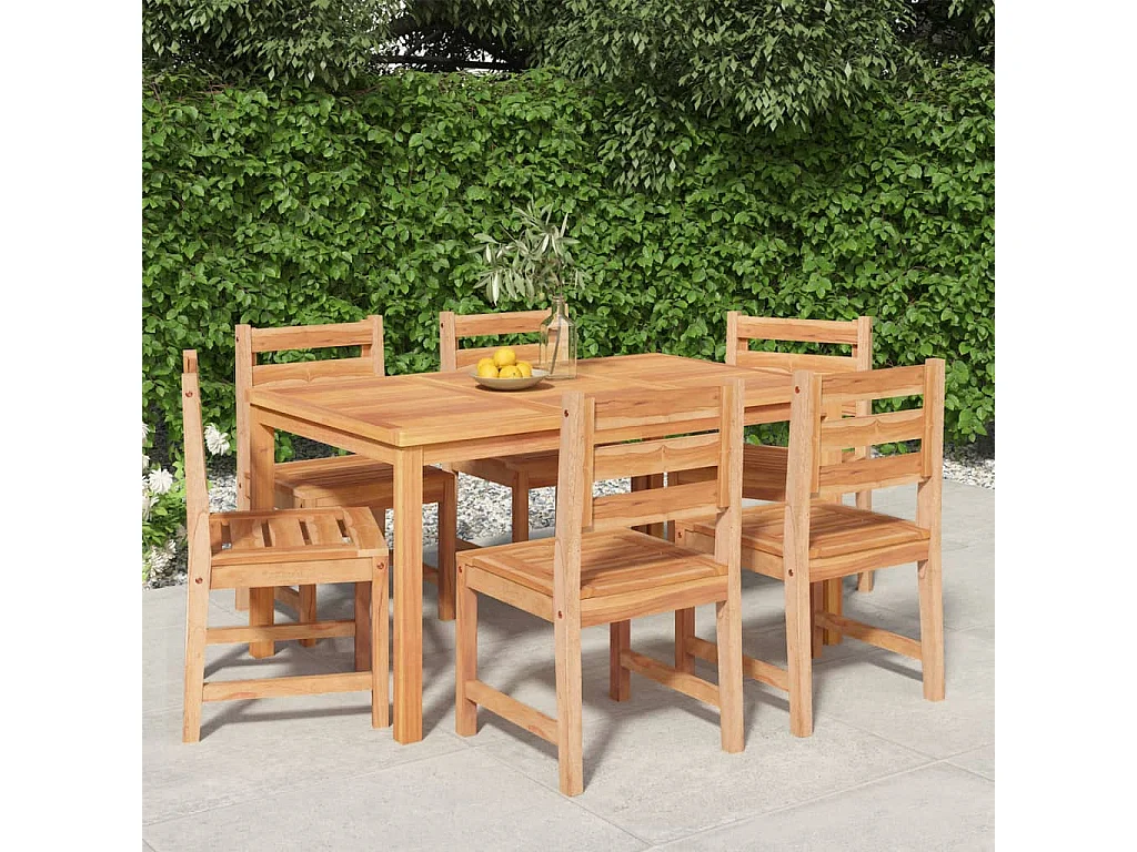 Addison Lee  Ensemble à manger de jardin 7 pcs Bois de teck solide