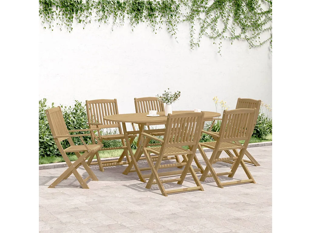 Elviira  Ensemble à manger de jardin 7 pcs Bois d'acacia solide