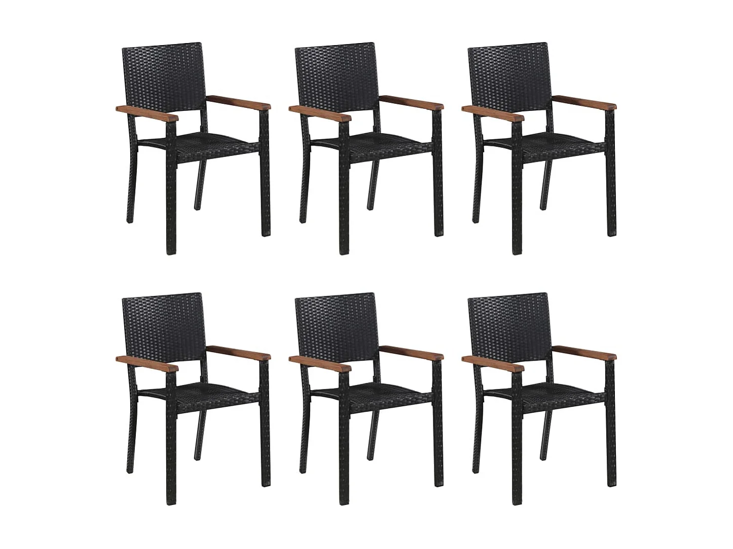 Reno  Ensemble à manger de jardin 7 pcs Noir