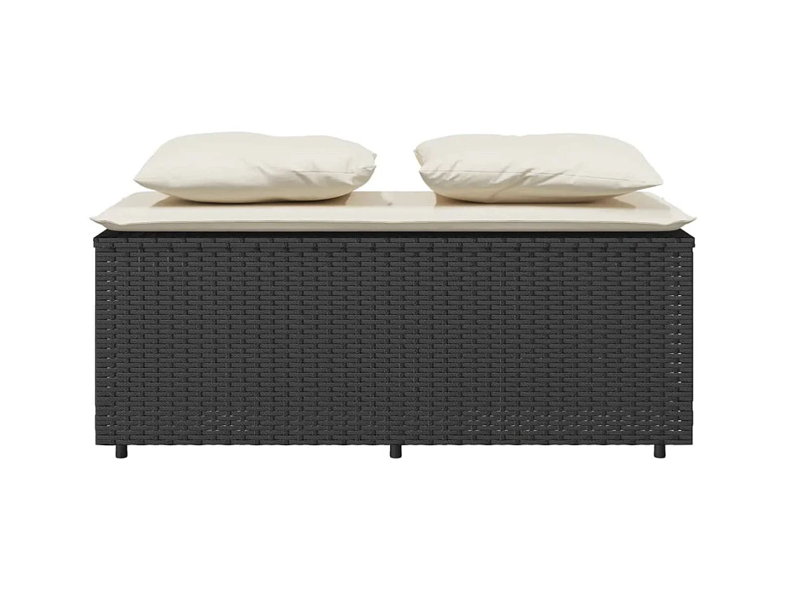 Zizo  Ensemble à manger de jardin avec coussins 3 pcs Noir