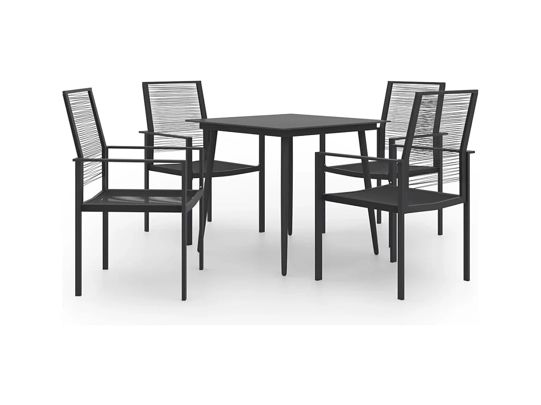 Léon-François  Juego de comedor de jardín 5 piezas