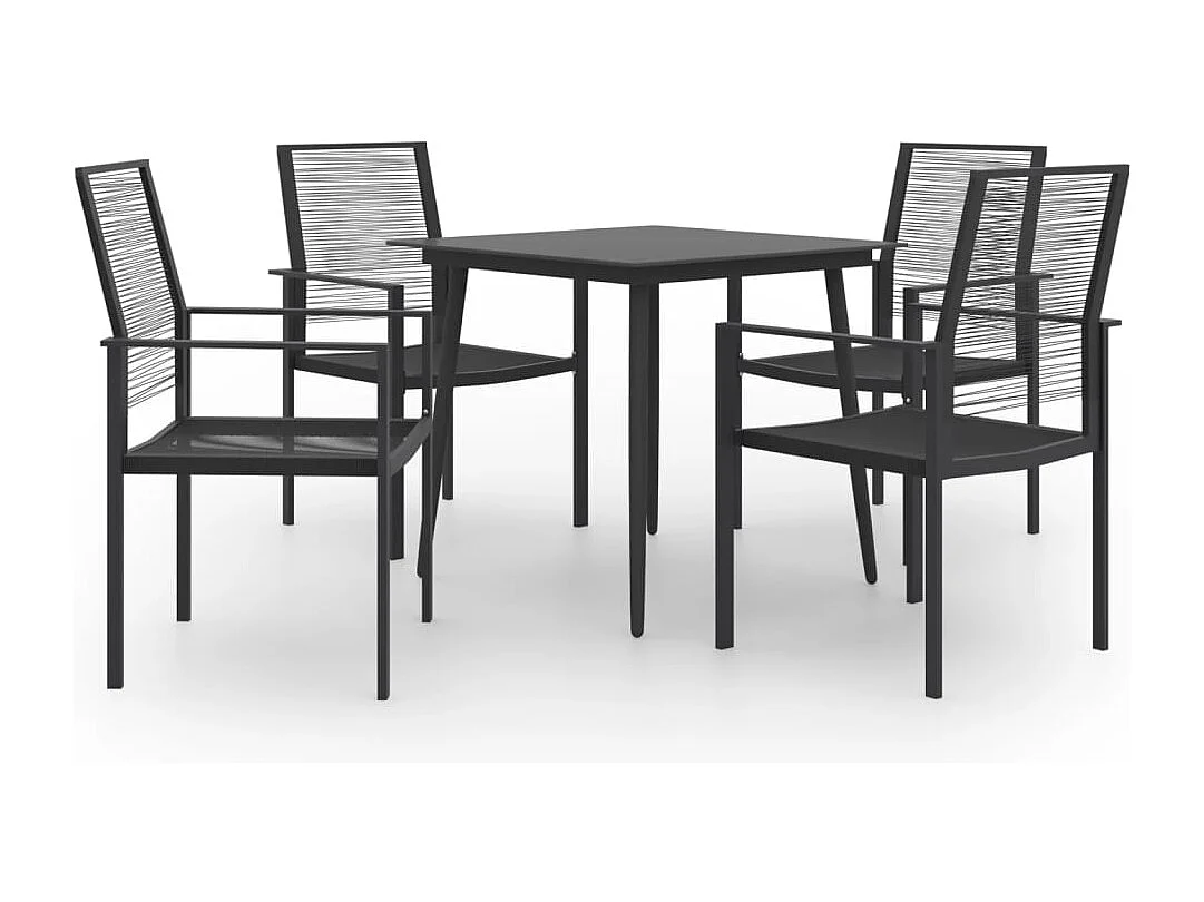 Léon-François  Juego de comedor de jardín 5 piezas