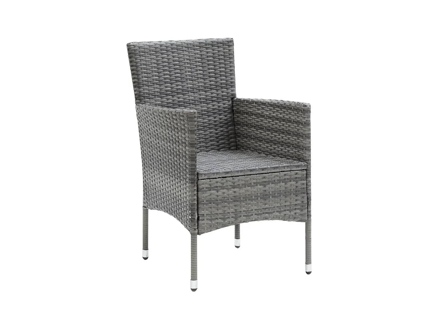 Wausau  Ensemble à manger de jardin coussins 5pcs Résine tressée Gris