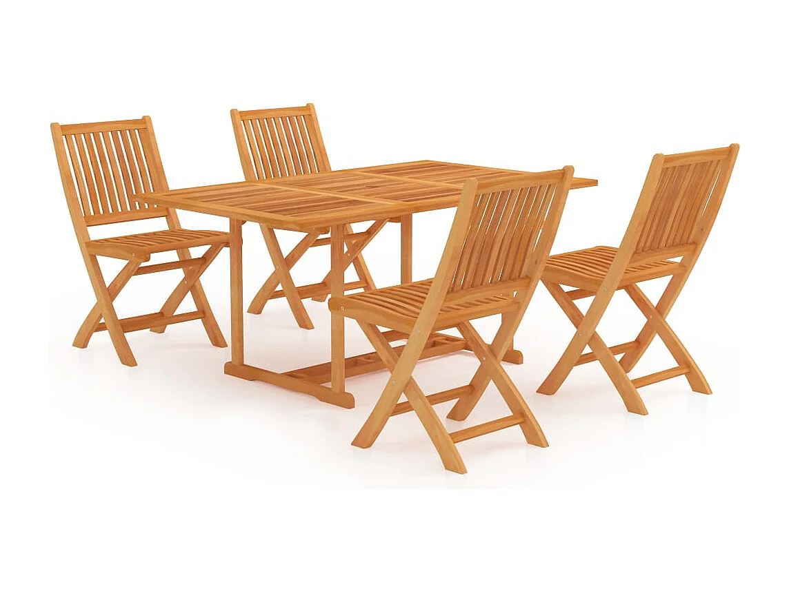 Villenave-d'Ornon  Ensemble à manger de jardin 5 pcs Bois de teck massif