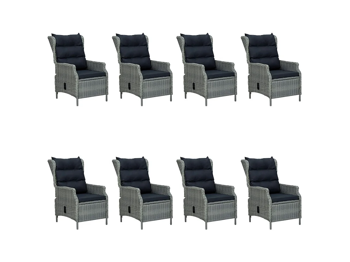 Hana  Ensemble à manger de jardin 9 pcs Gris clair