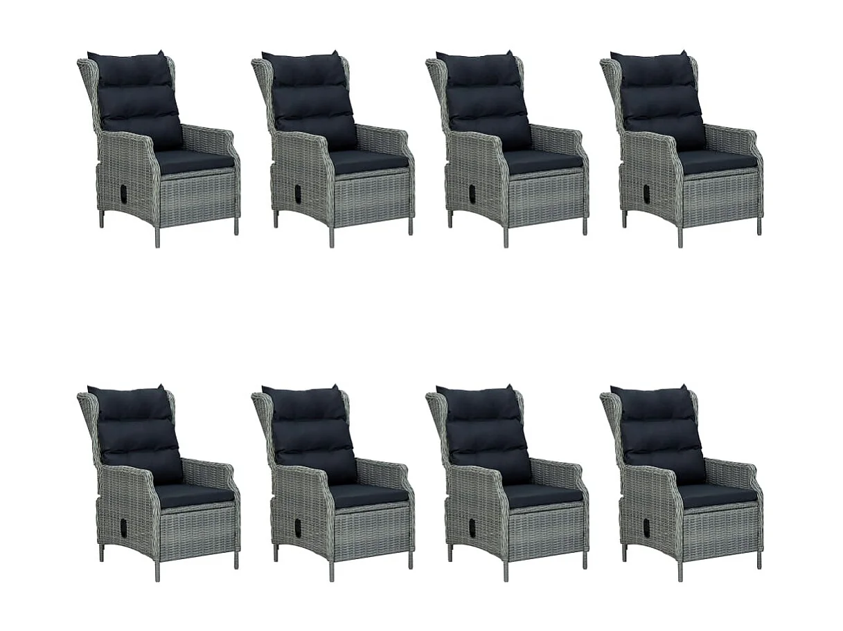 Hana  Ensemble à manger de jardin 9 pcs Gris clair