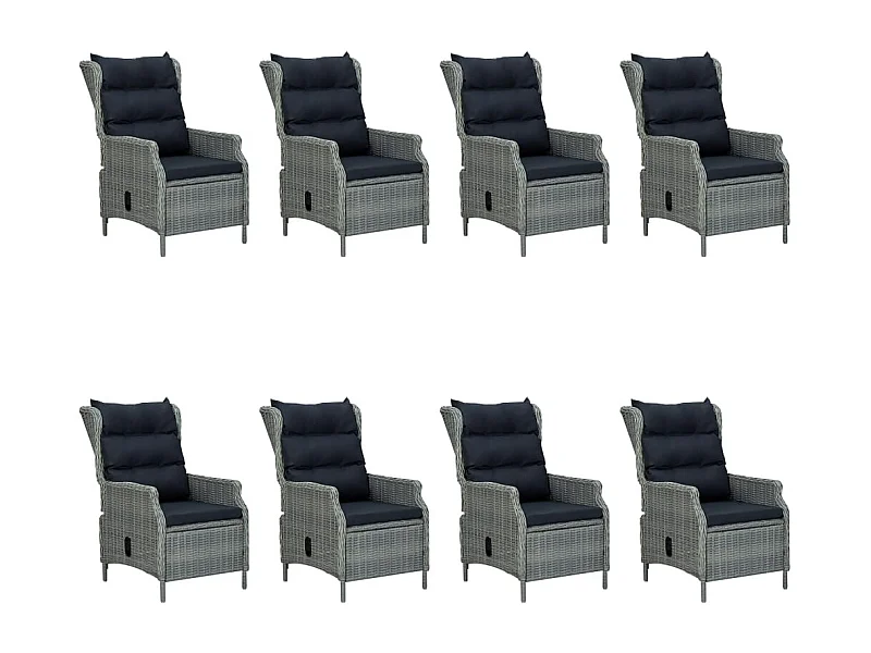 Hana  Ensemble à manger de jardin 9 pcs Gris clair