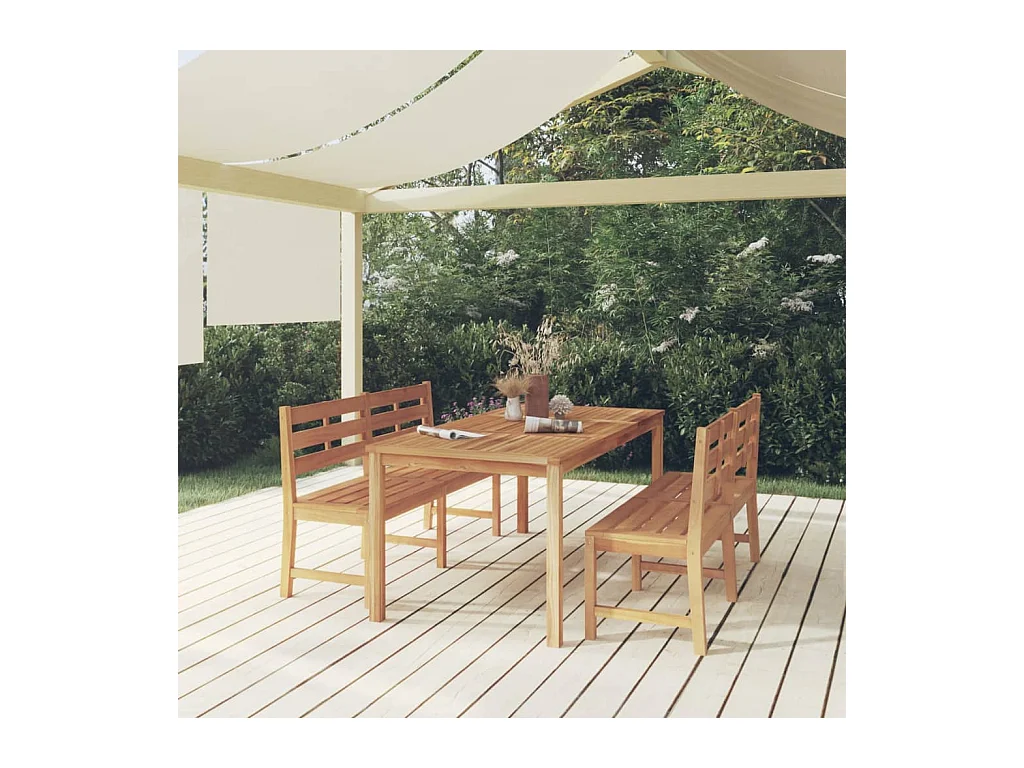 Addison Lee  Ensemble à manger de jardin 3 pcs Bois de teck massi