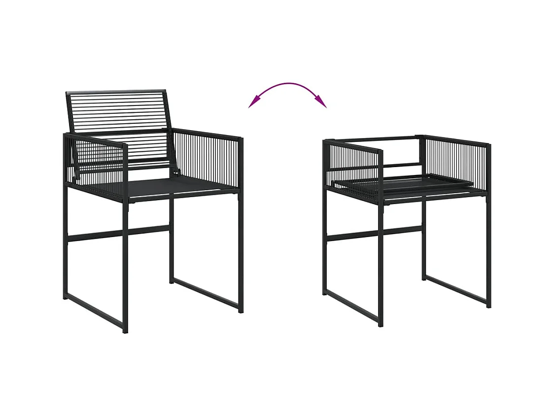 Zerdan  Ensemble à manger de jardin 11 pcs noir résine tressée