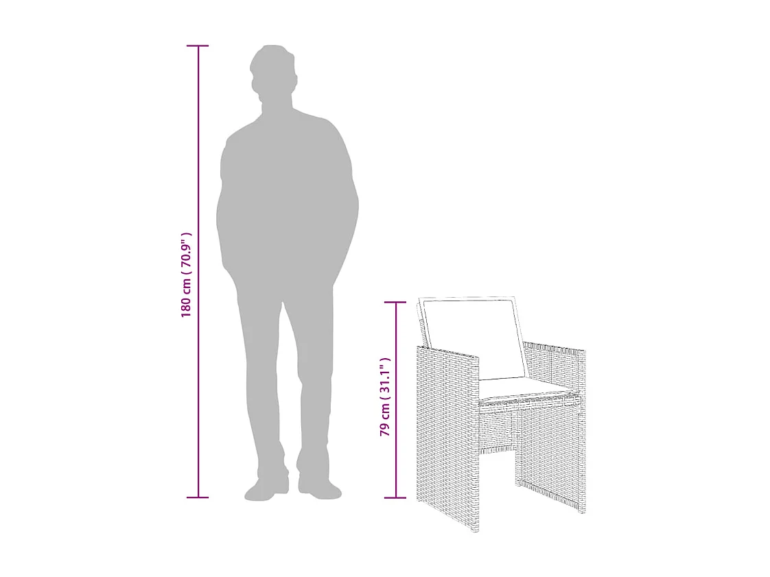 Jeroen  Ensemble à manger de jardin et coussins 13 pcs beige