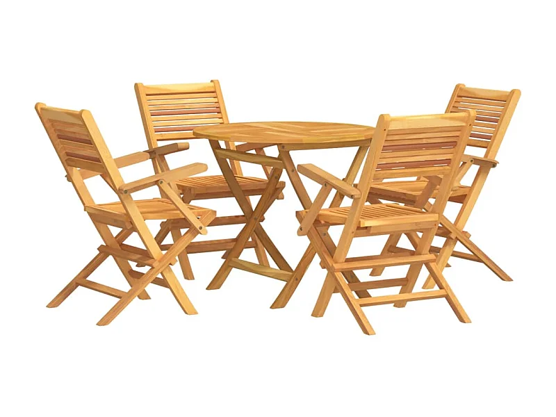 Corato  Ensemble à manger de jardin 5 pcs Bois de teck massif