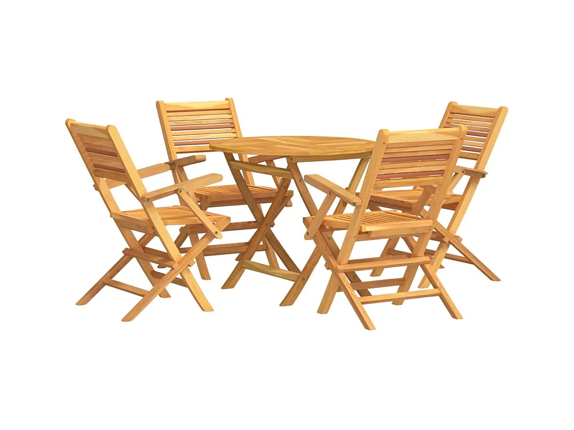 Corato  Juego de comedor para jardín 5 piezas madera maciza de teca