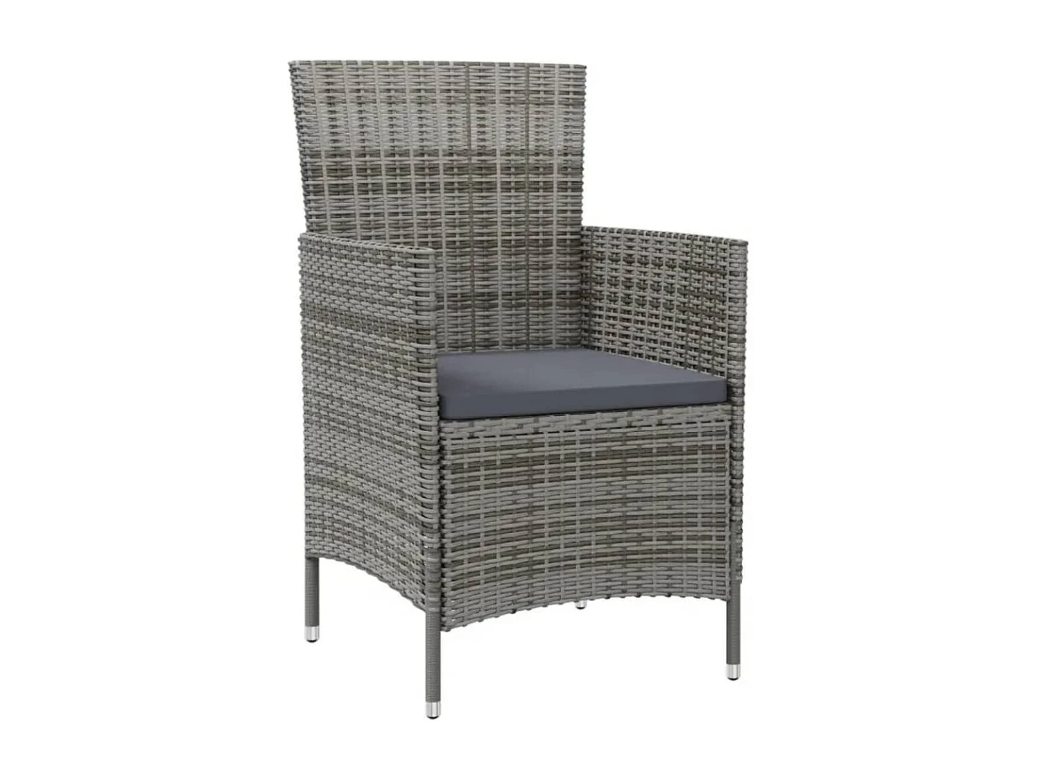 Prolenta Premium -  Ensemble à manger d'extérieur 5pcs coussins résine tressée gris