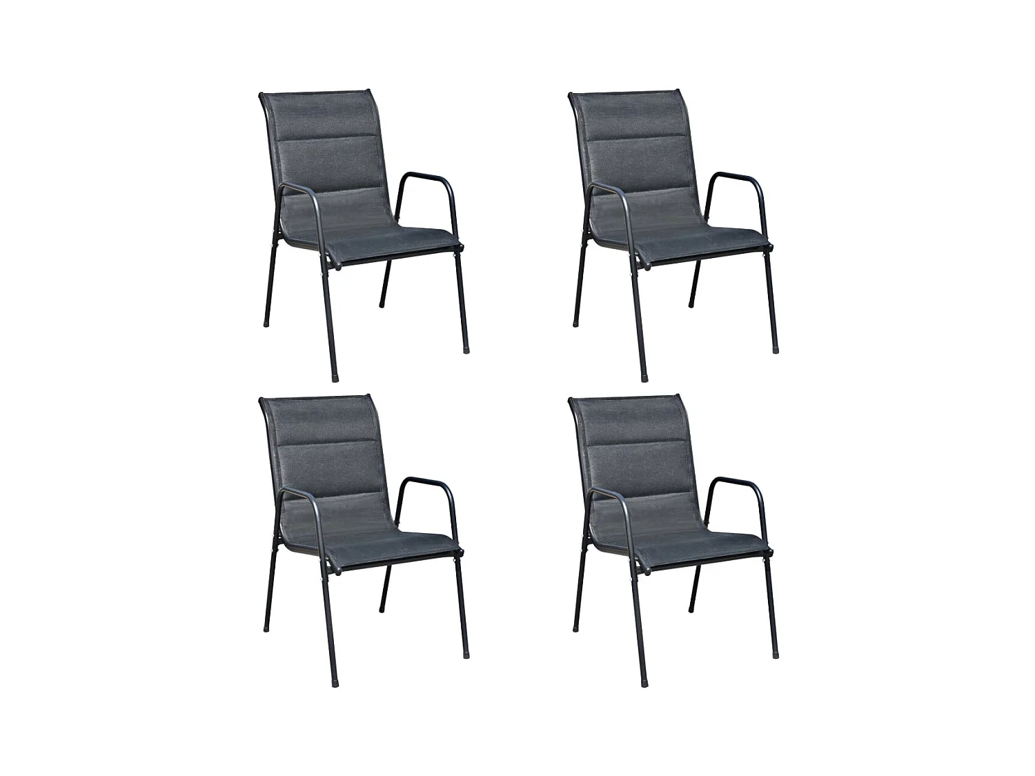 Garden Furniture -  Mobilier de salle à manger d'extérieur 5 pcs Acier Noir