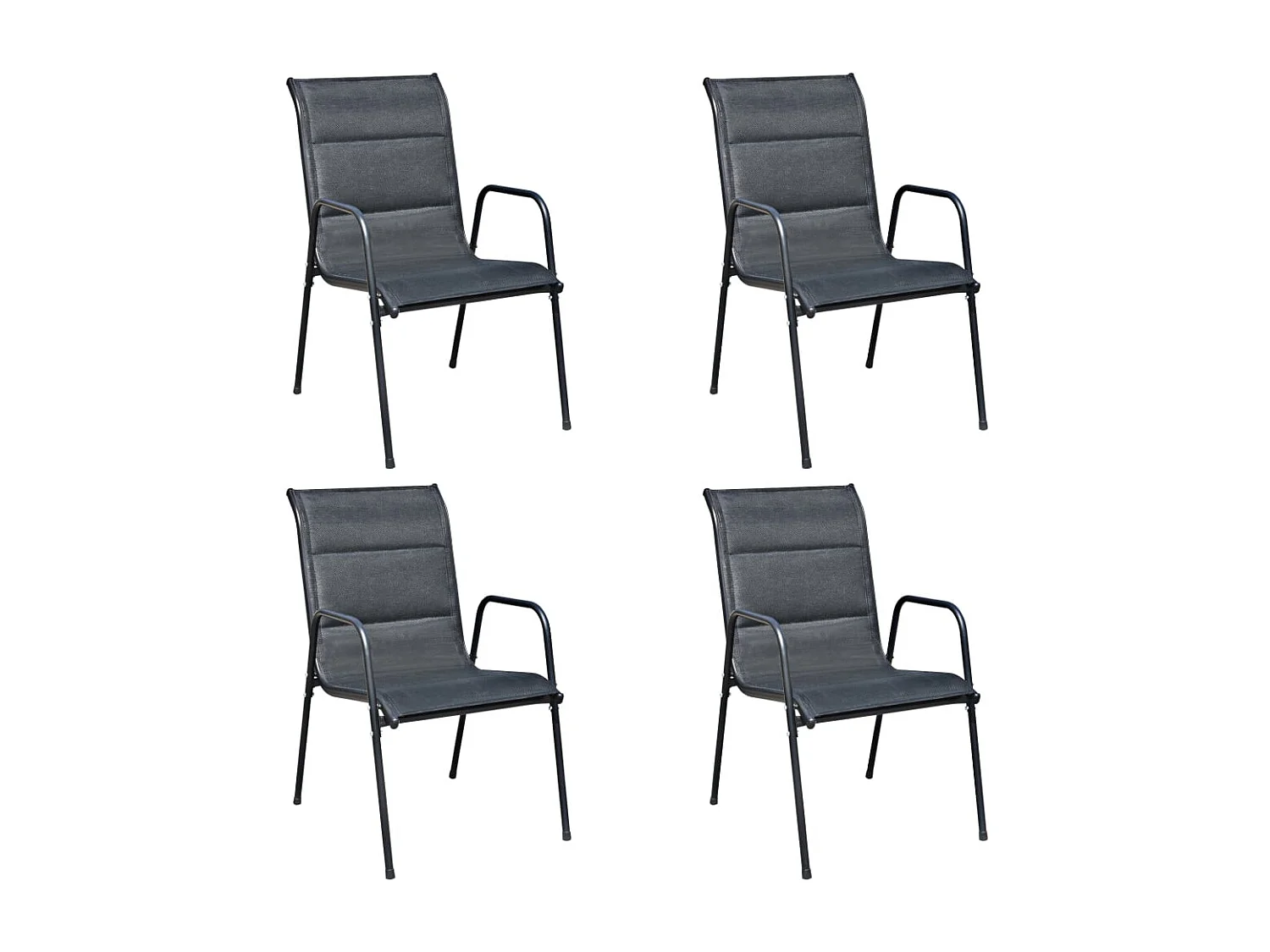 Garden Furniture -  Mobilier de salle à manger d'extérieur 5 pcs Acier Noir
