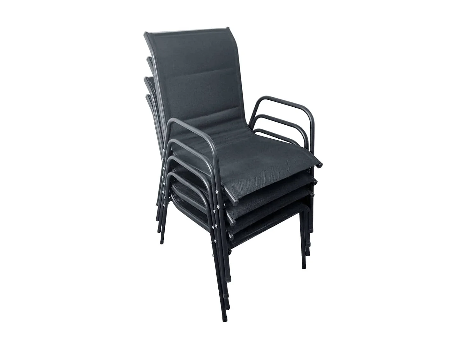 Garden Furniture -  Mobilier de salle à manger d'extérieur 5 pcs Acier Noir