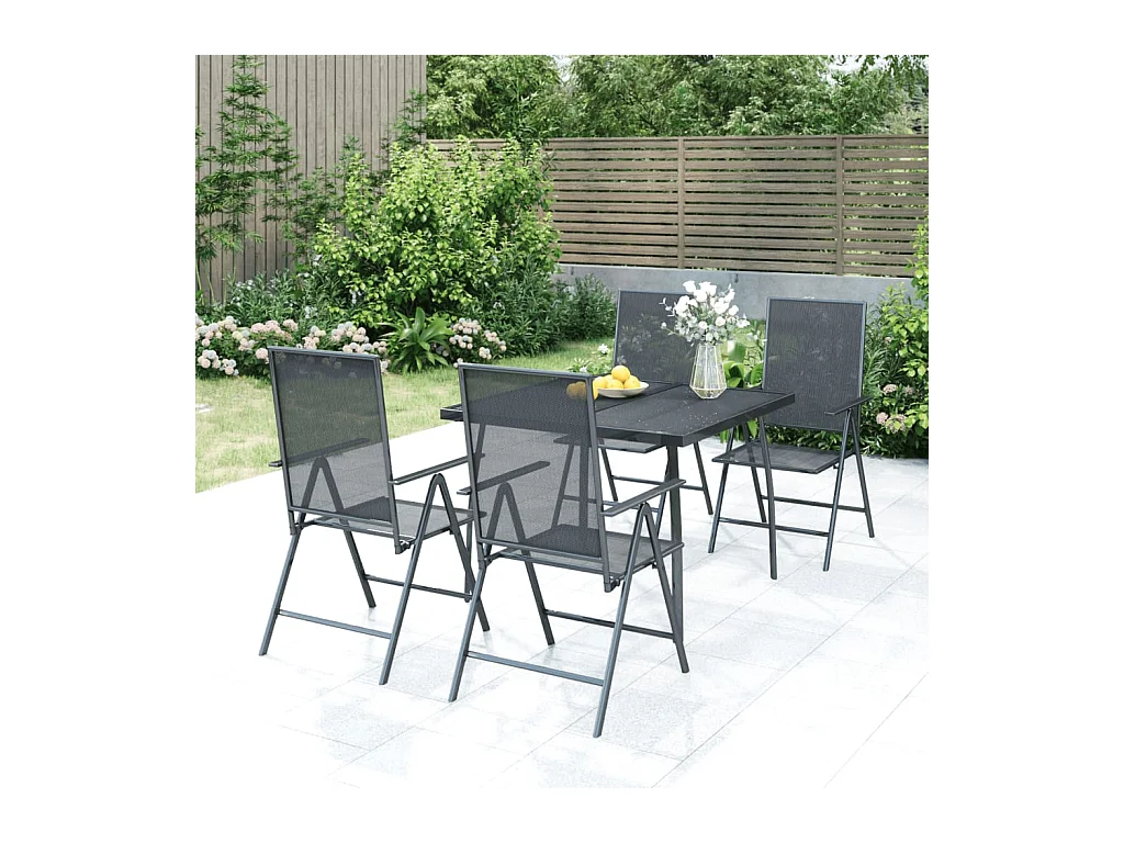 Terina  Ensemble à manger de jardin 5 pcs anthracite acier
