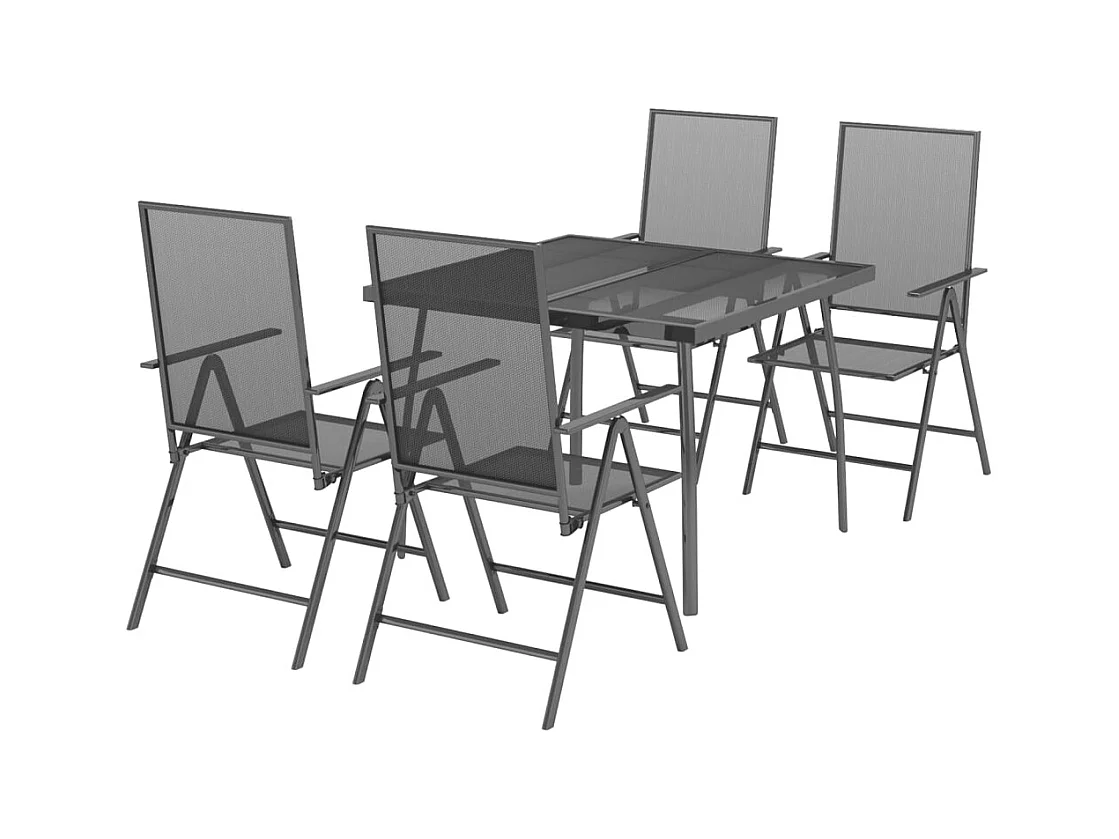 Terina  Ensemble à manger de jardin 5 pcs anthracite acier