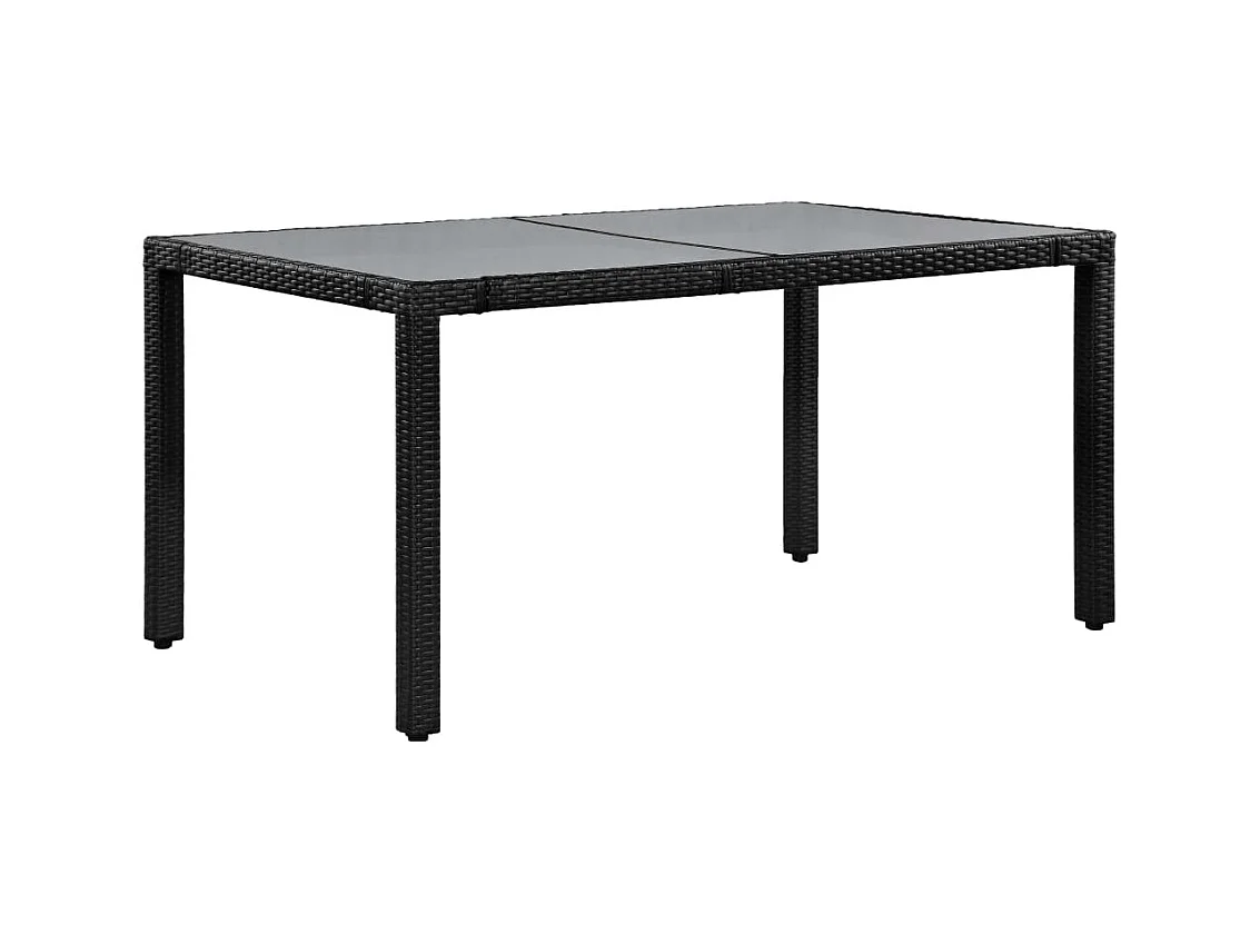 Worin  Ensemble à manger d'extérieur 7 pcs Résine tressée Noir