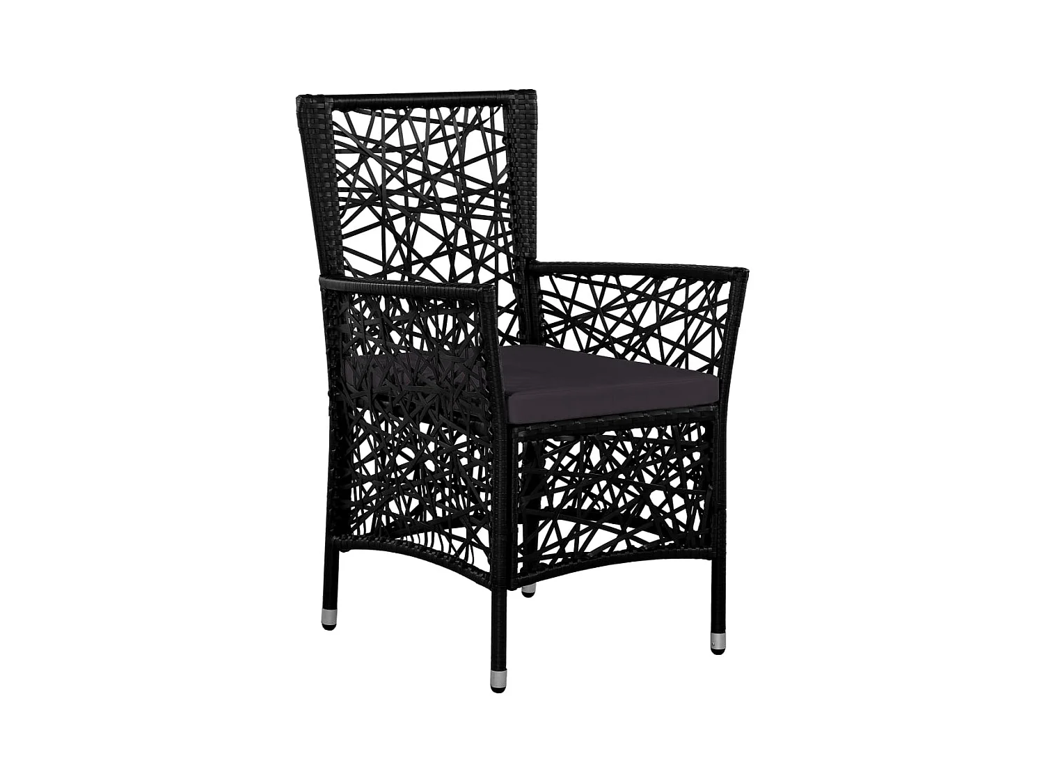 Worin  Ensemble à manger d'extérieur 7 pcs Résine tressée Noir