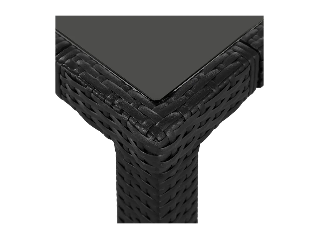Worin  Ensemble à manger d'extérieur 7 pcs Résine tressée Noir