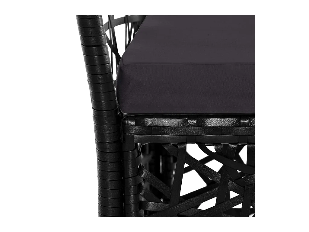 Worin  Ensemble à manger d'extérieur 7 pcs Résine tressée Noir