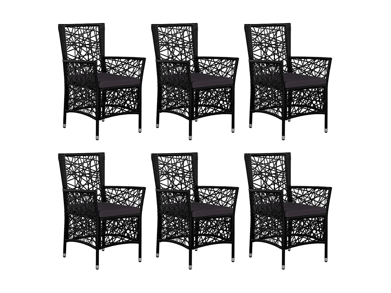 Worin  Conjunto de comedor de exterior 7 piezas ratán sintético negro