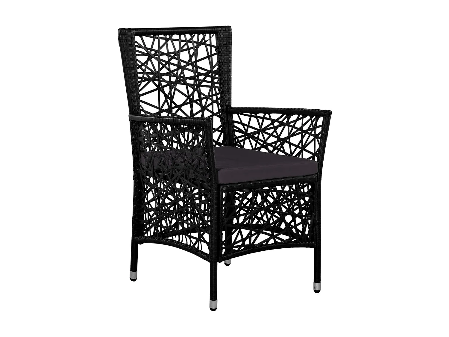 Worin  Conjunto de comedor de exterior 7 piezas ratán sintético negro
