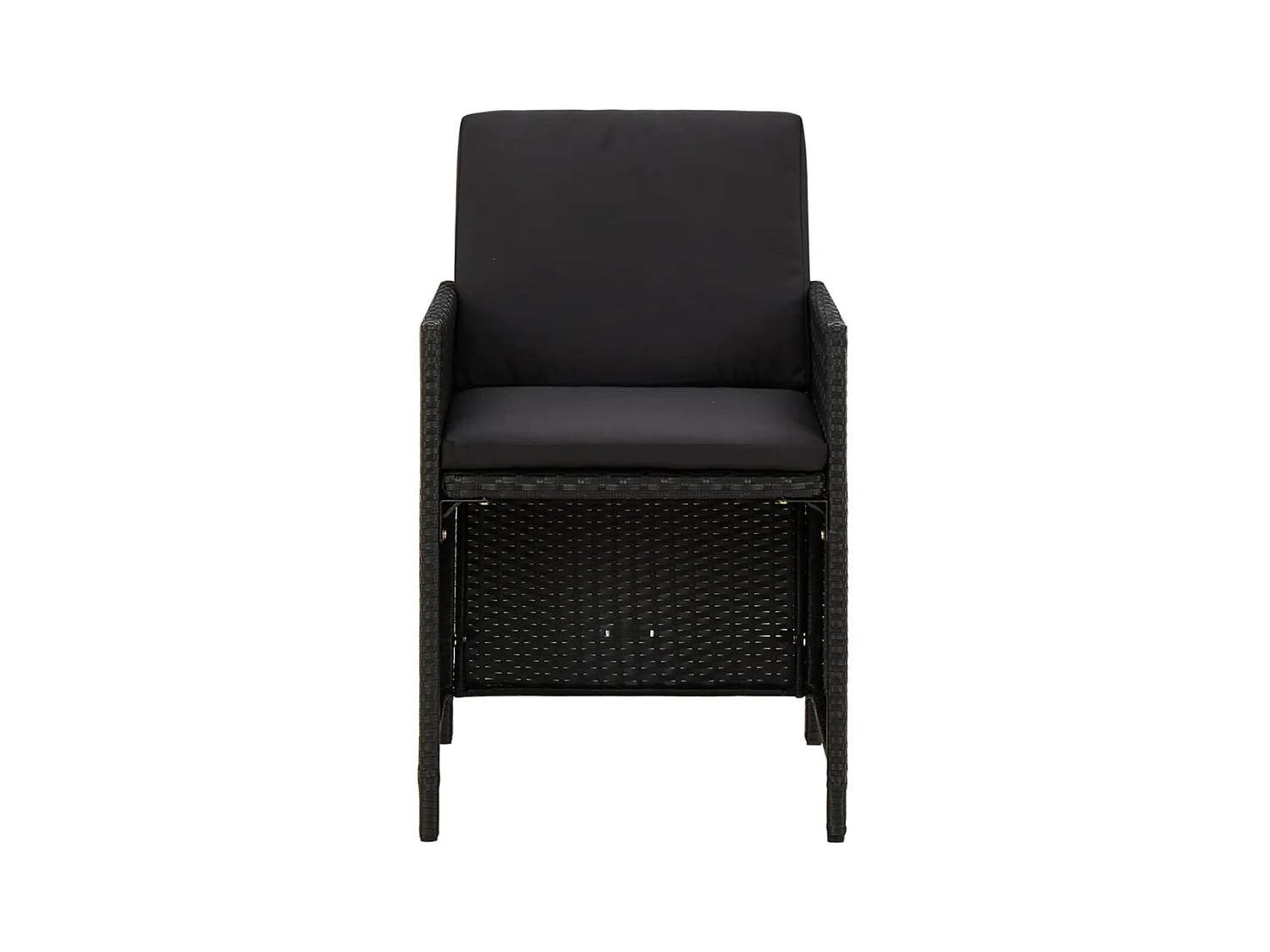 Hugo  Ensemble à manger de jardin coussins 9pcs Résine tressée Noir