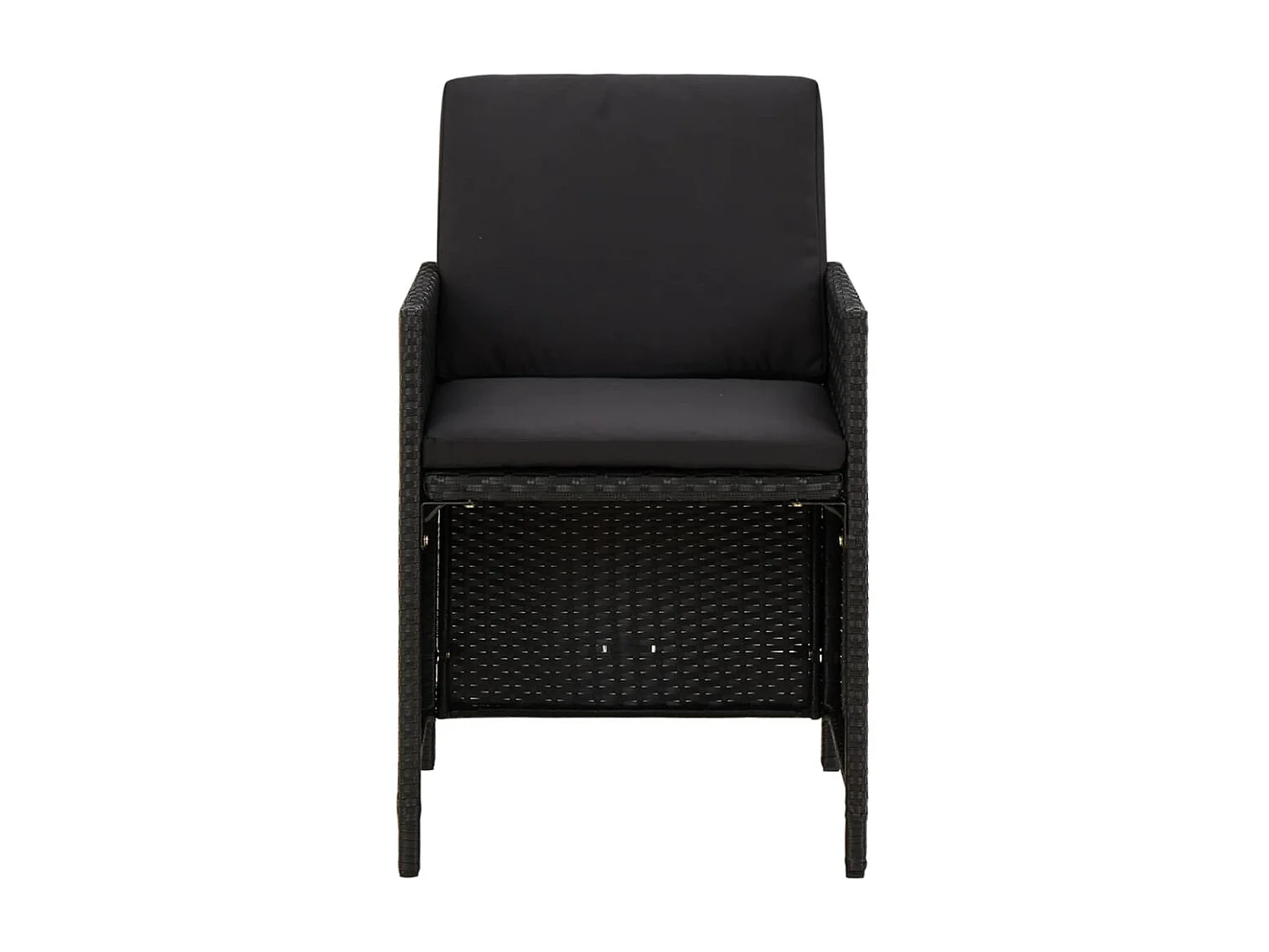 Hugo  Ensemble à manger de jardin coussins 9pcs Résine tressée Noir