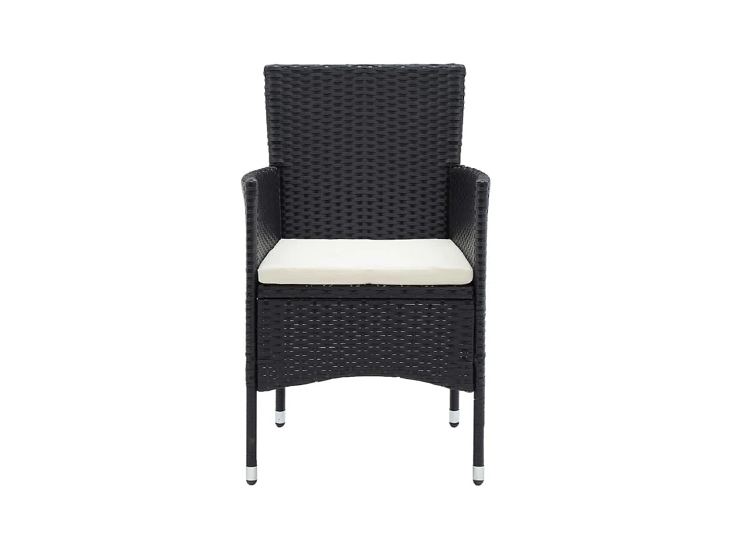 Kelly  Ensemble à manger de jardin coussins 9pcs Résine tressée Noir