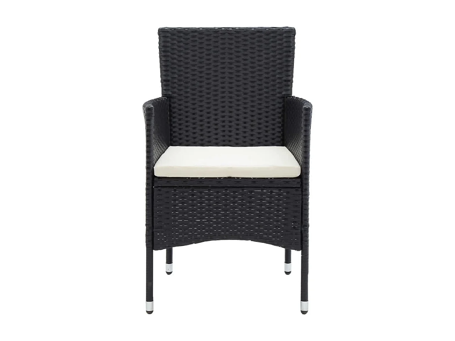 Kelly  Ensemble à manger de jardin coussins 9pcs Résine tressée Noir