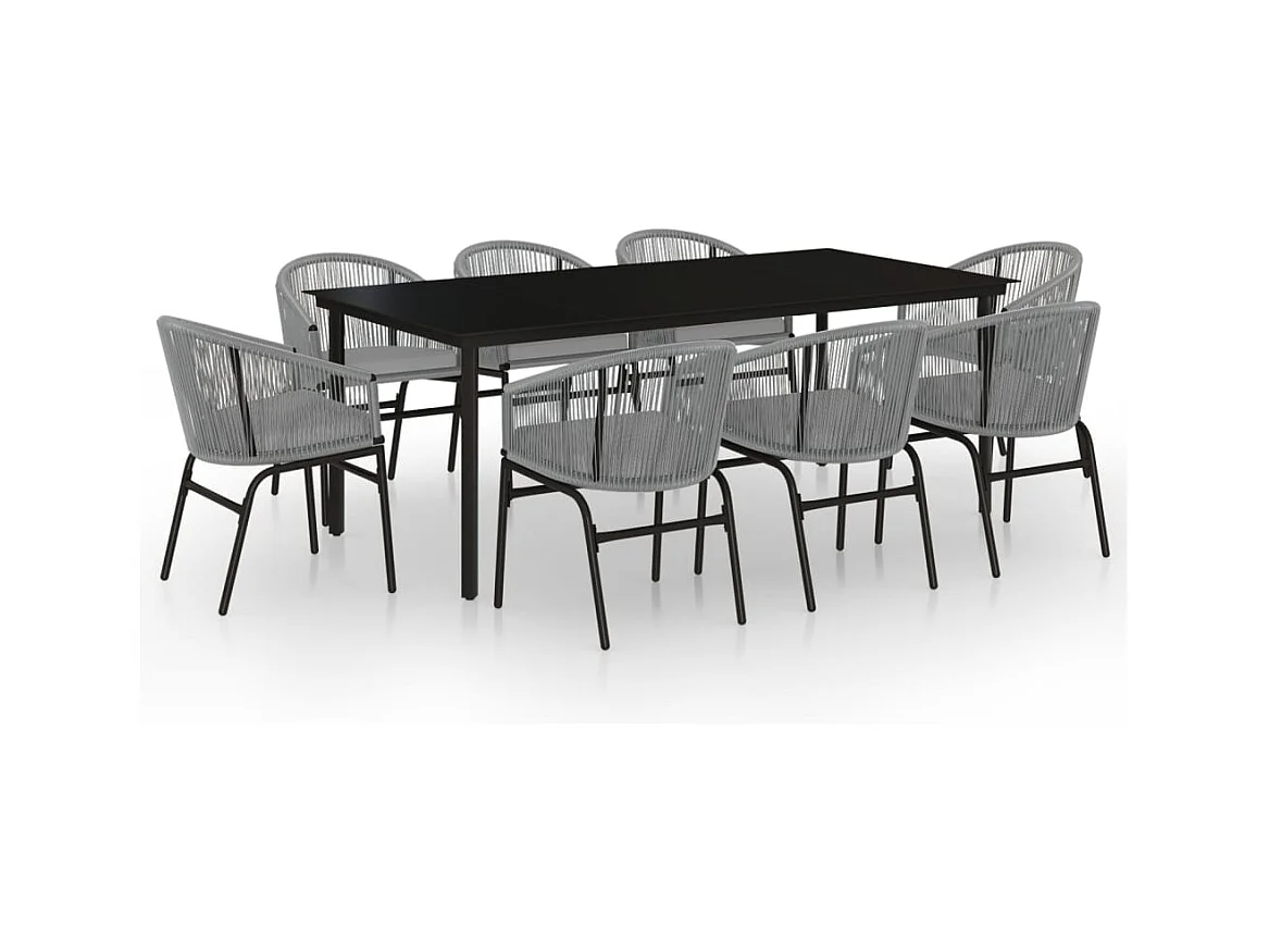 Florentin  Ensemble à manger de jardin 9 pcs Gris