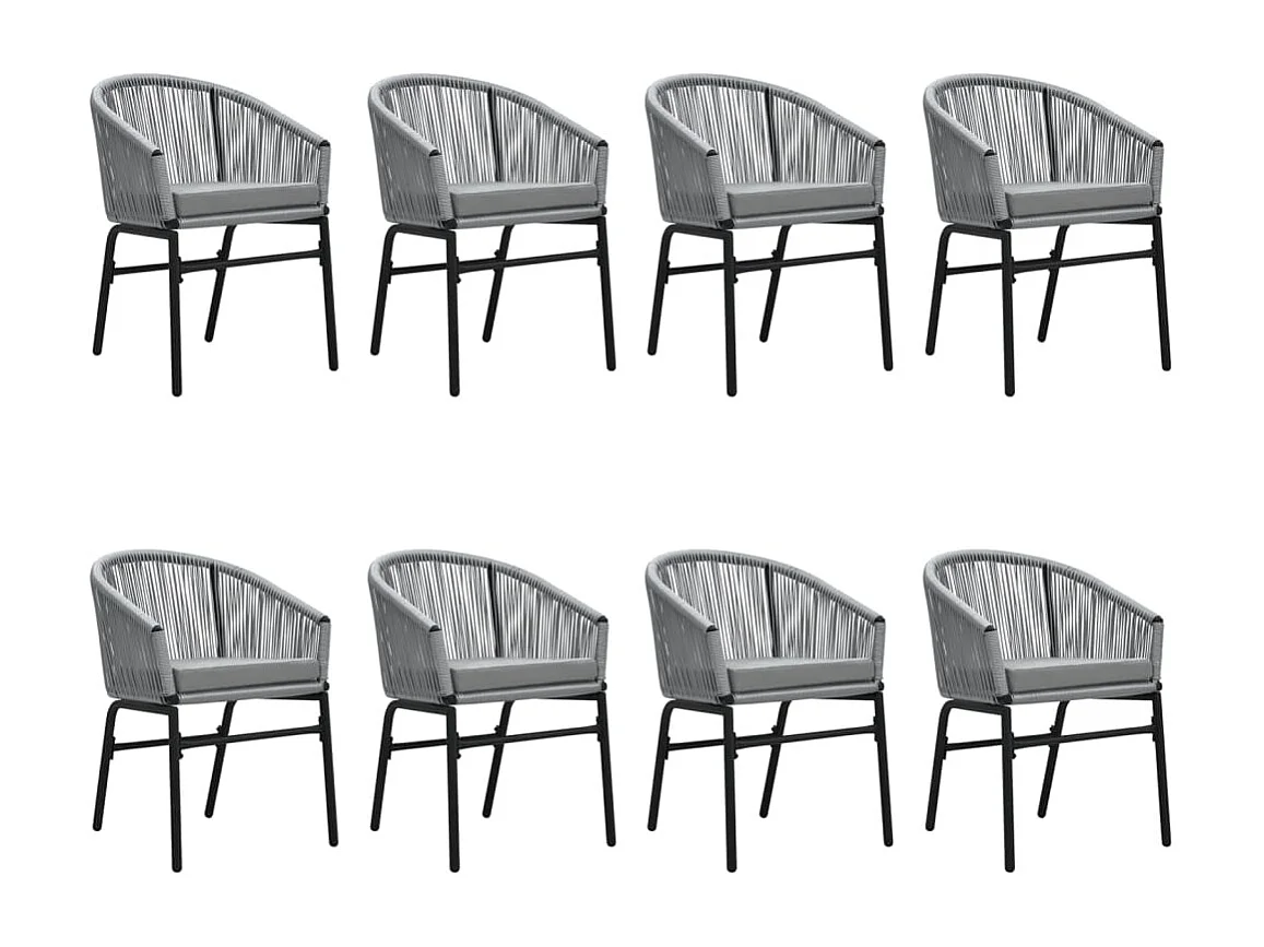 Florentin  Juego de comedor de jardín 9 piezas ratán sintético gris