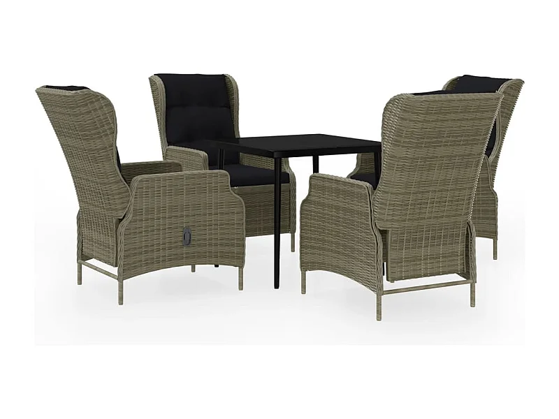 Mayra  Ensemble à manger de jardin 5 pcs Marron