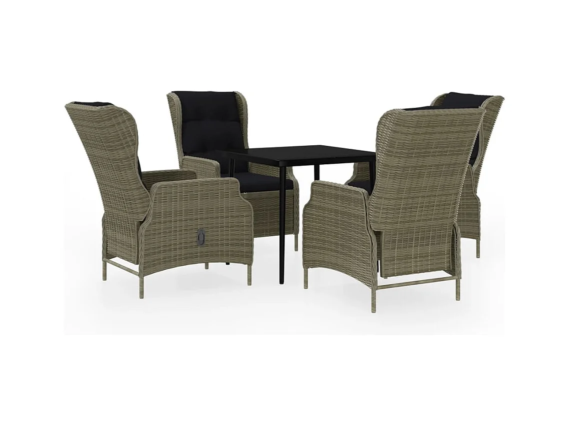 Mayra  Ensemble à manger de jardin 5 pcs Marron