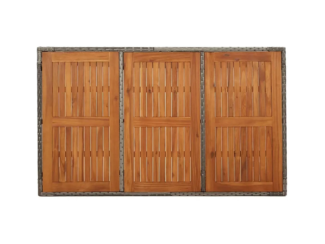 Van Buren  Ensemble à manger jardin et coussins 7 pcs gris rotin