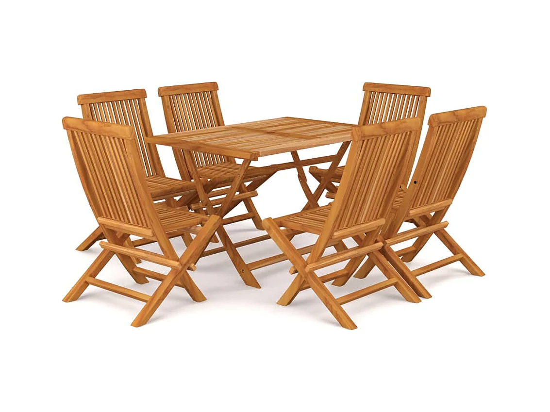 Denizhan  Ensemble à manger de jardin 7 pcs Bois de teck massif
