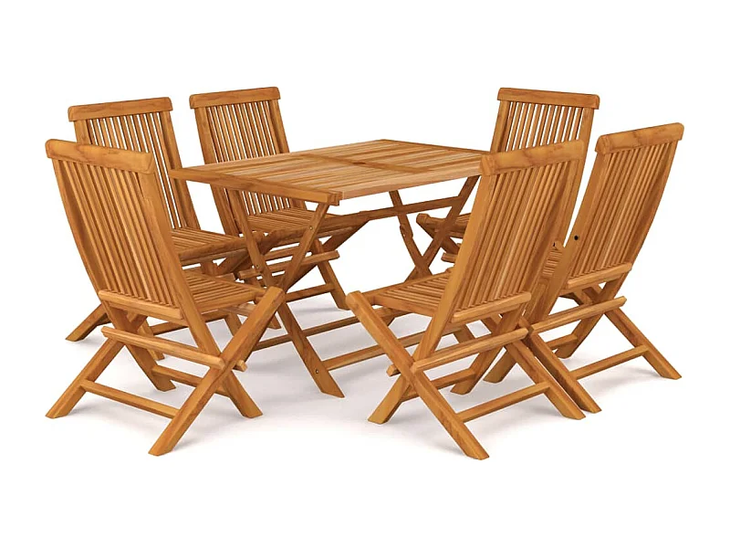Denizhan  Conjunto de comedor de jardín 7 piezas madera maciza de teca