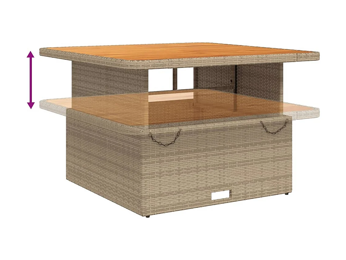 Boxmeer  Ensemble à manger de jardin coussins 4 pcs beige résine tressée