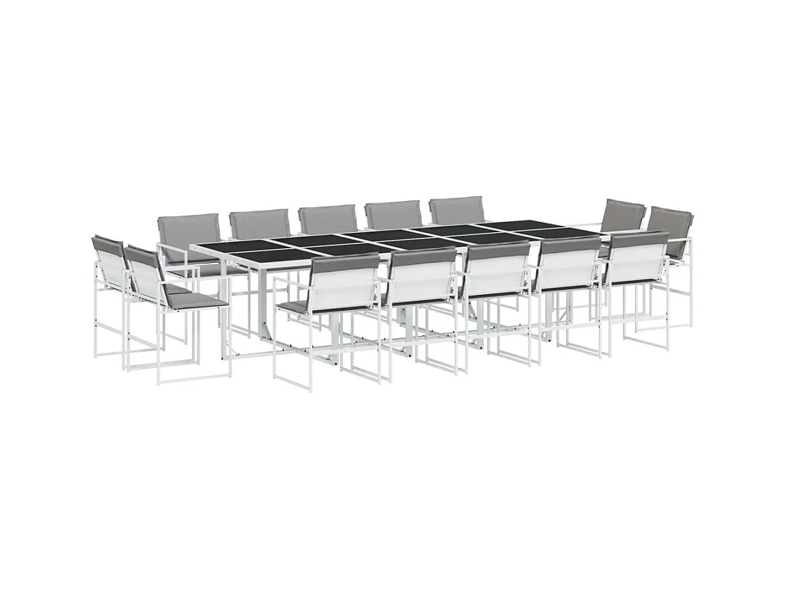 Vyra  15-delige Tuinset met kussens textileen wit