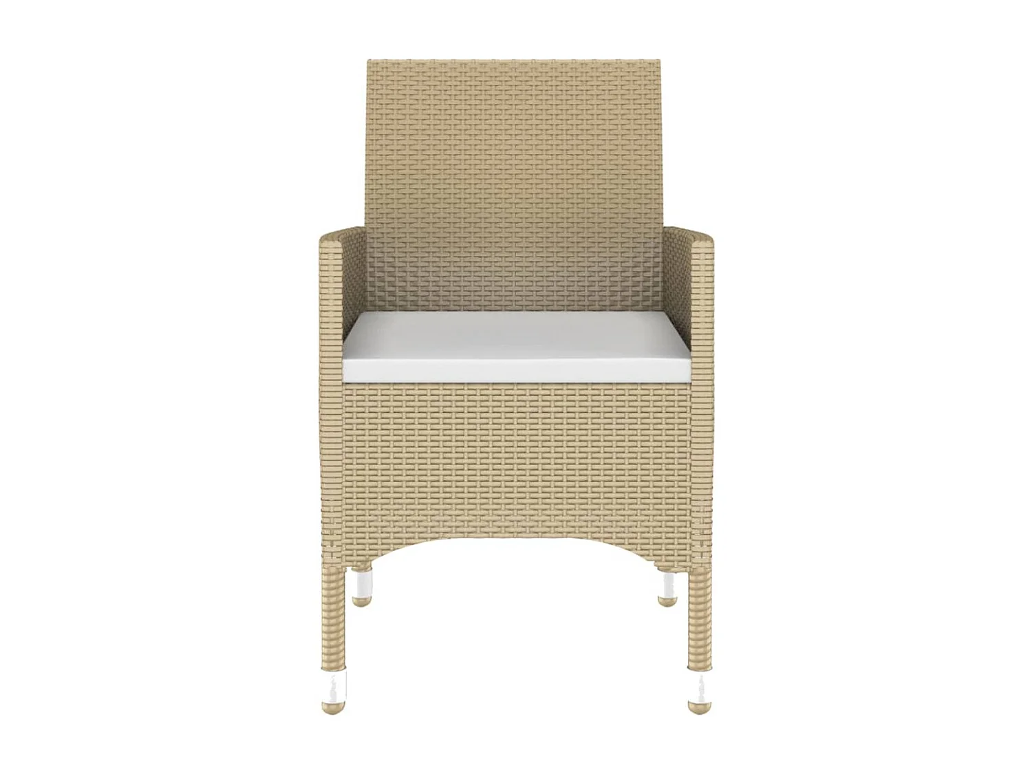 Hesselager  5-delige Tuinset poly rattan en gehard glas beige