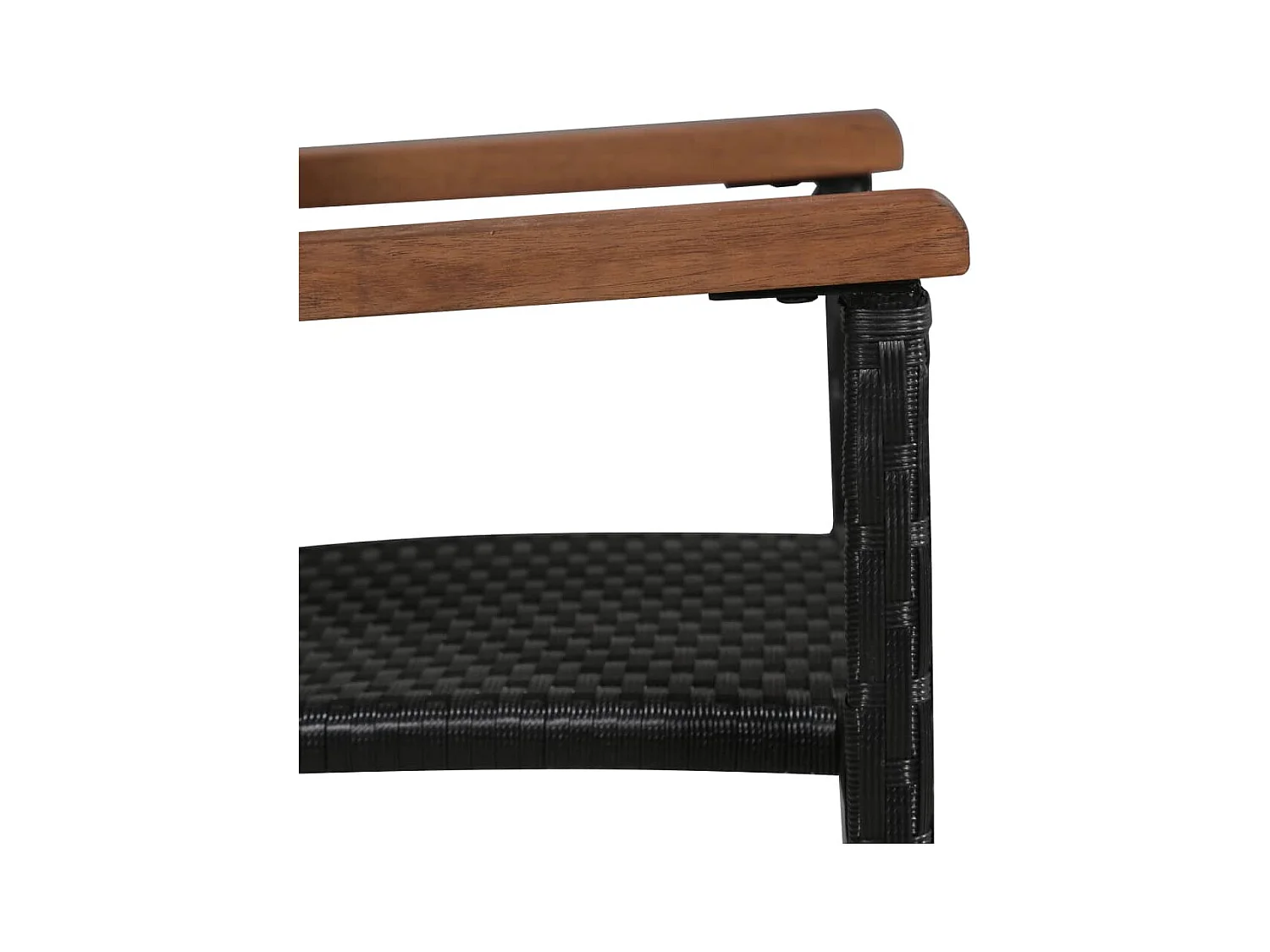 Irmelin  Ensemble à manger d'extérieur 7pcs Résine tressée acacia Noir