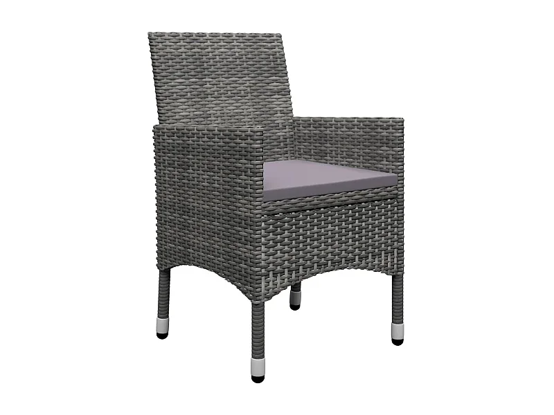 Qilren  Ensemble à manger de jardin 7 pcs Gris