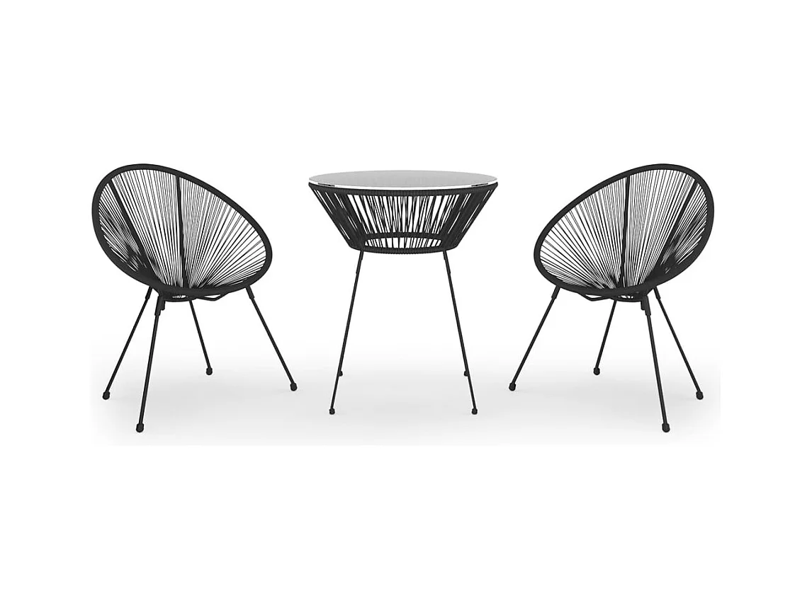 Uthir  Juego de comedor para jardín 3 piezas negro