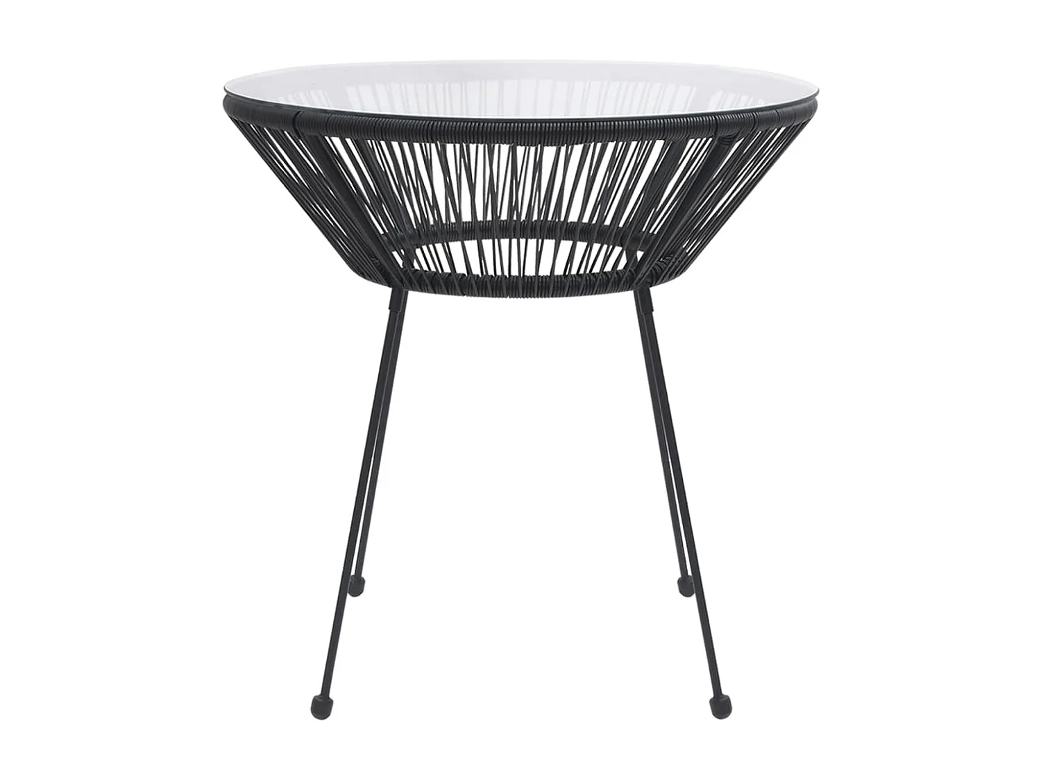 Uthir  Ensemble à manger de jardin 3 pcs Noir