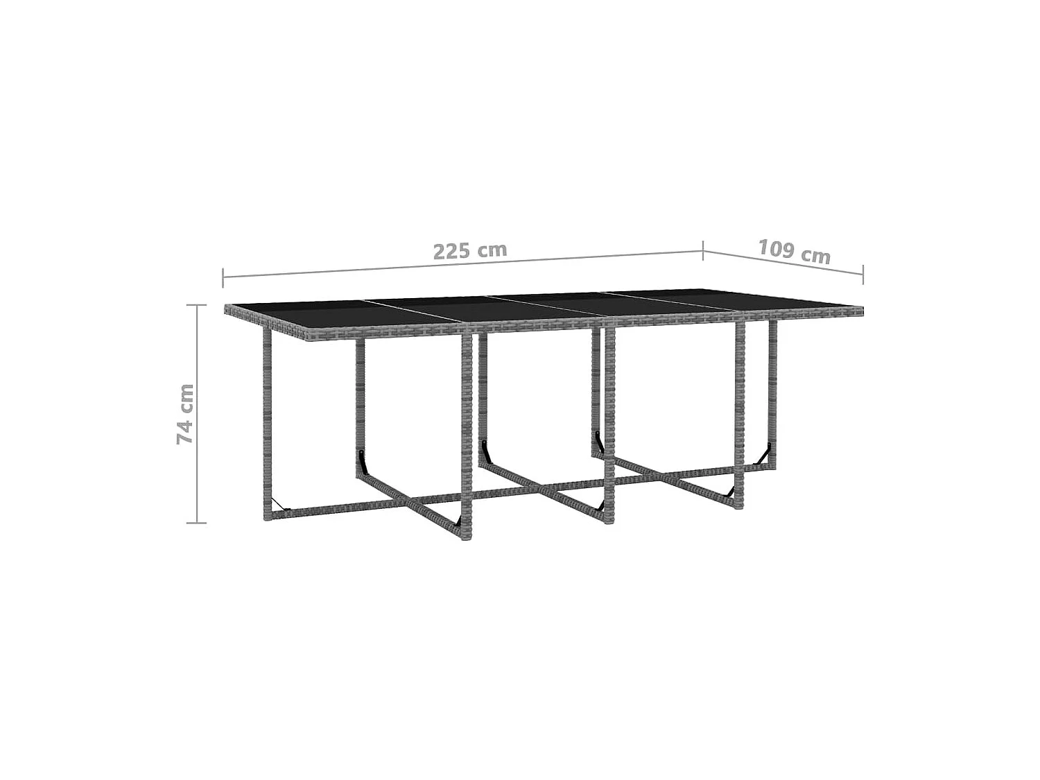 Silvano Giuseppe  13-delige Tuinset met kussens poly rattan antraciet