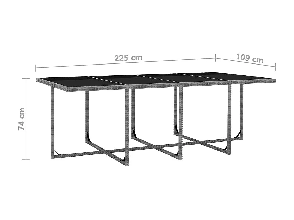 Silvano Giuseppe  13-delige Tuinset met kussens poly rattan antraciet