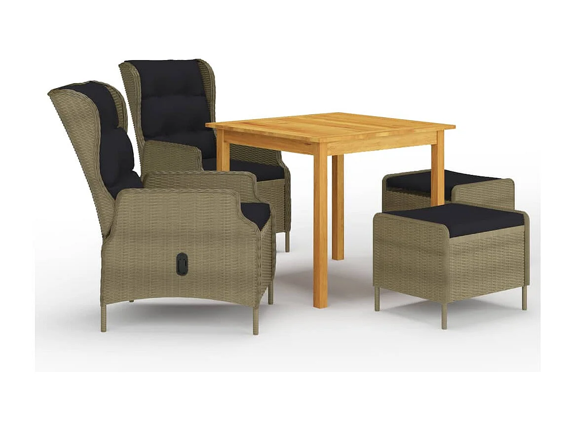 Jorvild  Ensemble à manger de jardin 5 pcs Marron