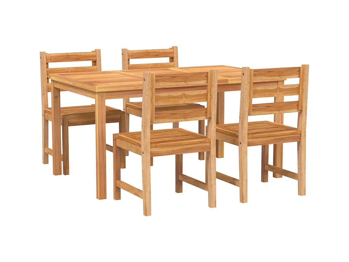 Addison Lee  Ensemble à manger de jardin 5pcs Bois de teck massif